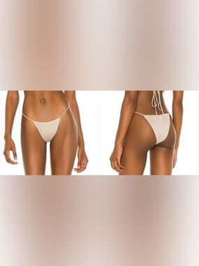 LoveWave Driza Bikini Bottom Nude High Cut Minimal Swim NWT S
